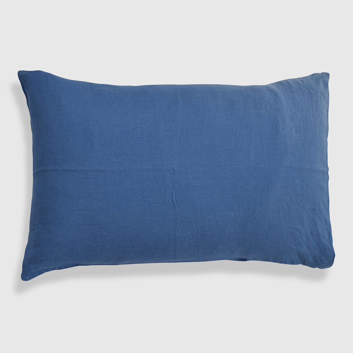 Linge Particulier Atlantic Blue Standard Linen Pillowcase Sham for a colorful linen bedding look in electric blue - Collyer&#39;s Mansion