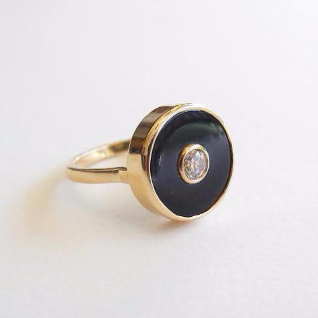 Diamond and Onyx Europa Ring, Ring, Liz Phillips, Collyer's Mansion - Collyer's Mansion
