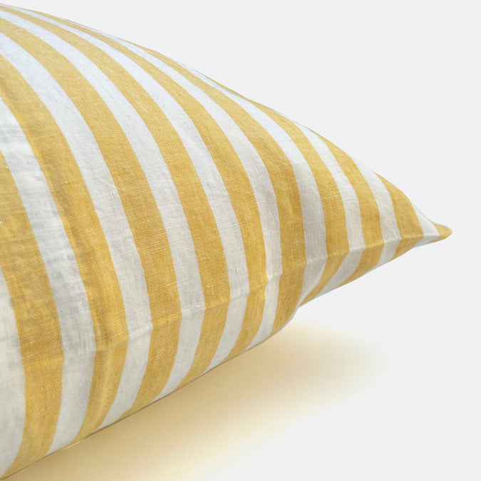 Linen Standard Pillowcase, big yellow stripe